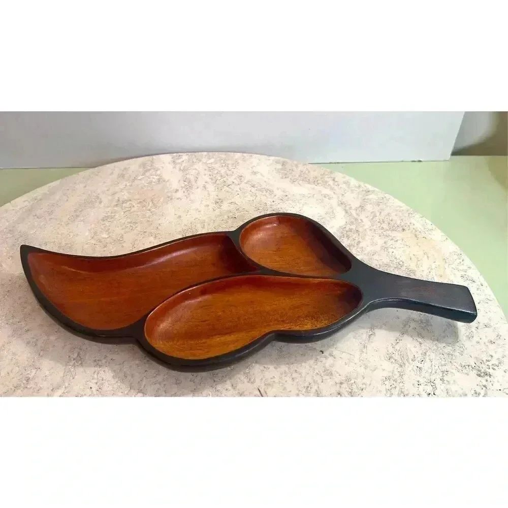 Vintage wooden serving