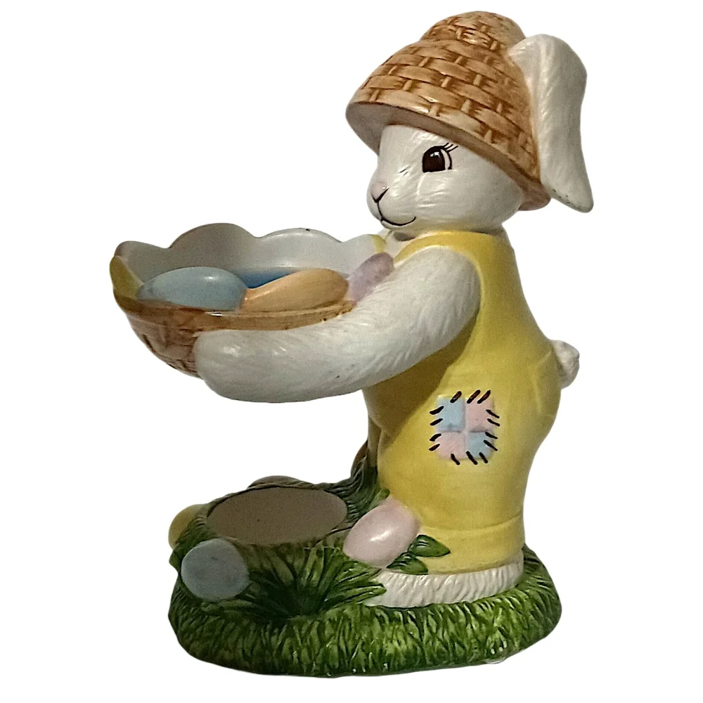 Laurie Korsgaden Easter Bunny Wax Warmer Ceramic Watercolors Springtime‎ Vintage