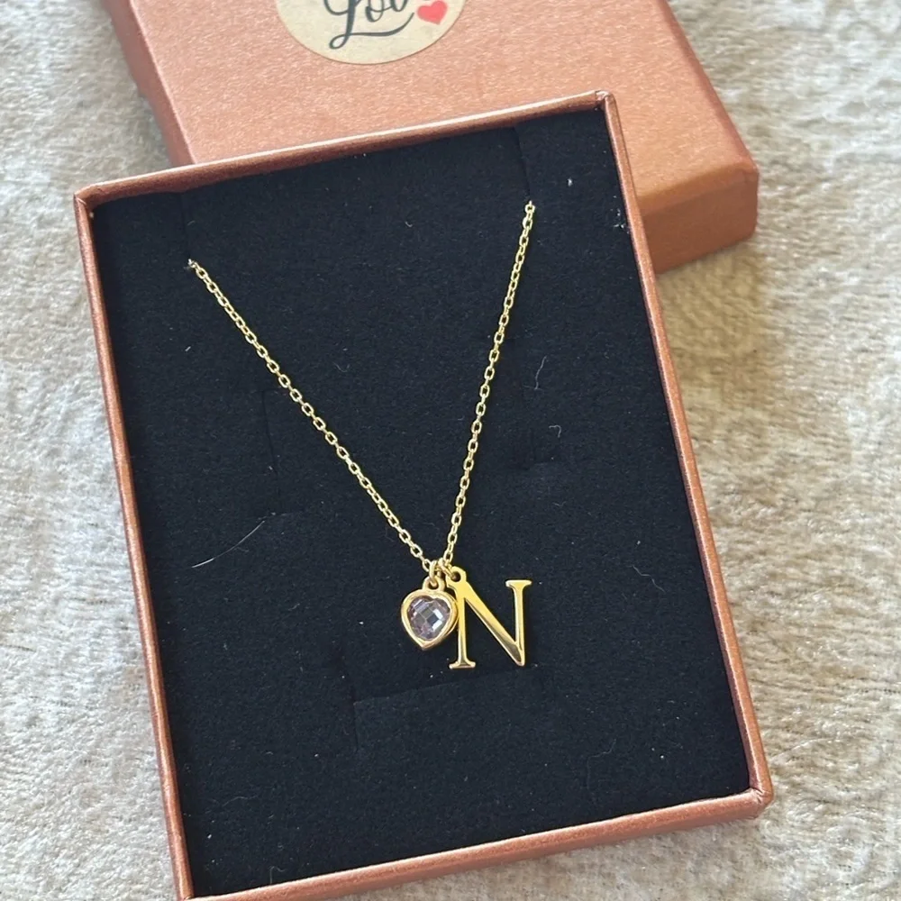 Brand New 14K Gold Plated 925 Sterling Silver Initial 