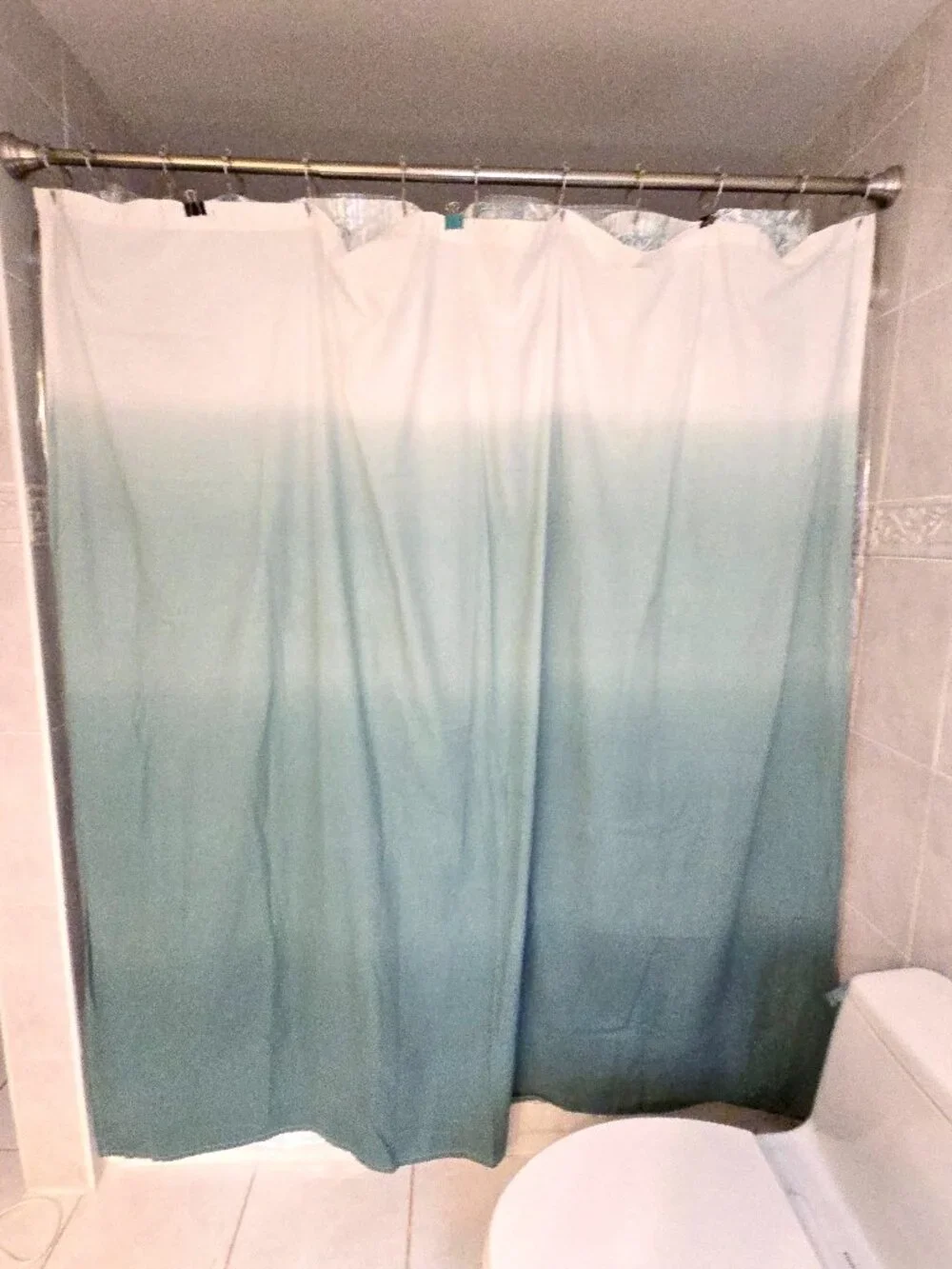 Threshold Teal to White Ombre 100% Cotton Shower Curtain (72