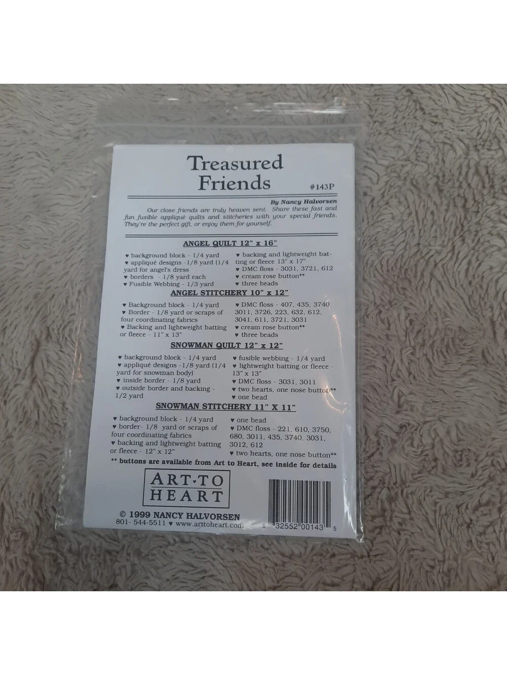 Treasured Friends Sewing Wall Quilt Pattern Snowman & Angel Quilt & Stitchery