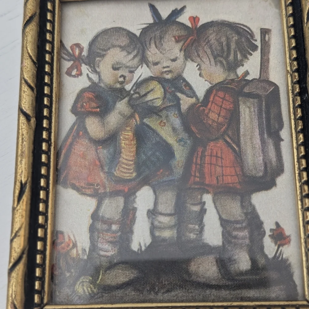 Vintage Hummel Framed Prints Set | Made in Germany Gold Tone Frames