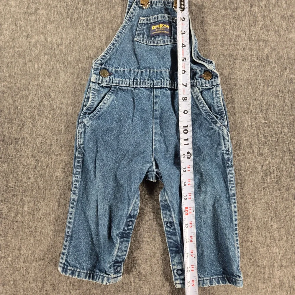 Vintage‎ OshKosh B'Gosh Overalls Kids 24M Blue Denim Vestbak USA Cotton