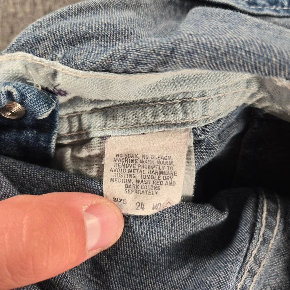 Vintage‎ OshKosh B'Gosh Overalls Kids 24M Blue Denim Vestbak USA Cotton