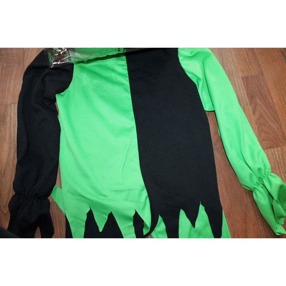 Boys LRG 10 12 Evil‎ Jester Joker Halloween Renaissance Costume Skeleton NEW