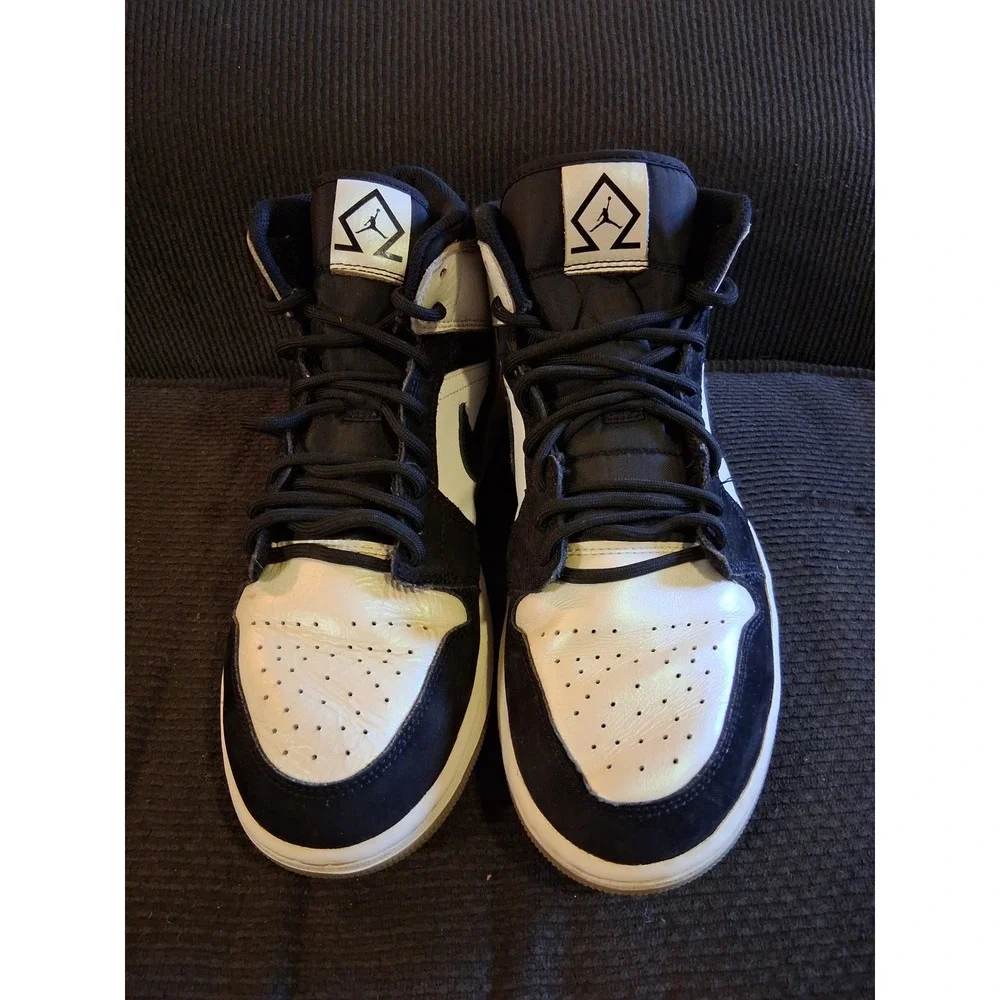 Nike Air Jordan 1 Mid Diamond Shorts White Black DH6933-100 Mens Size‎ 8.5