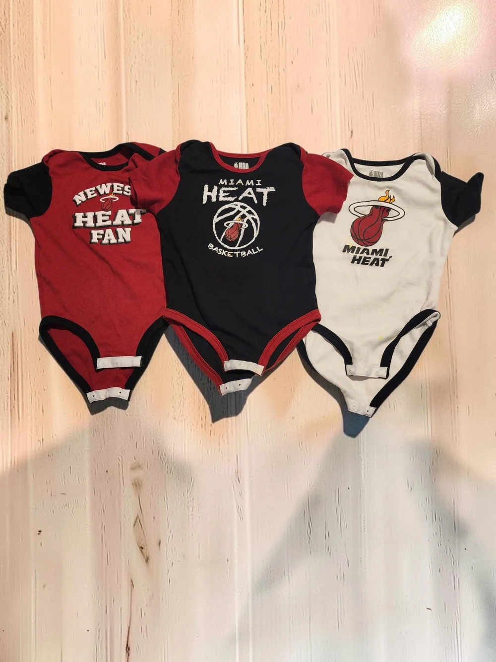Miami Heat,ucf,miami Dolphin Gray Baby One-Piece Bodysuit  5 In A Pack