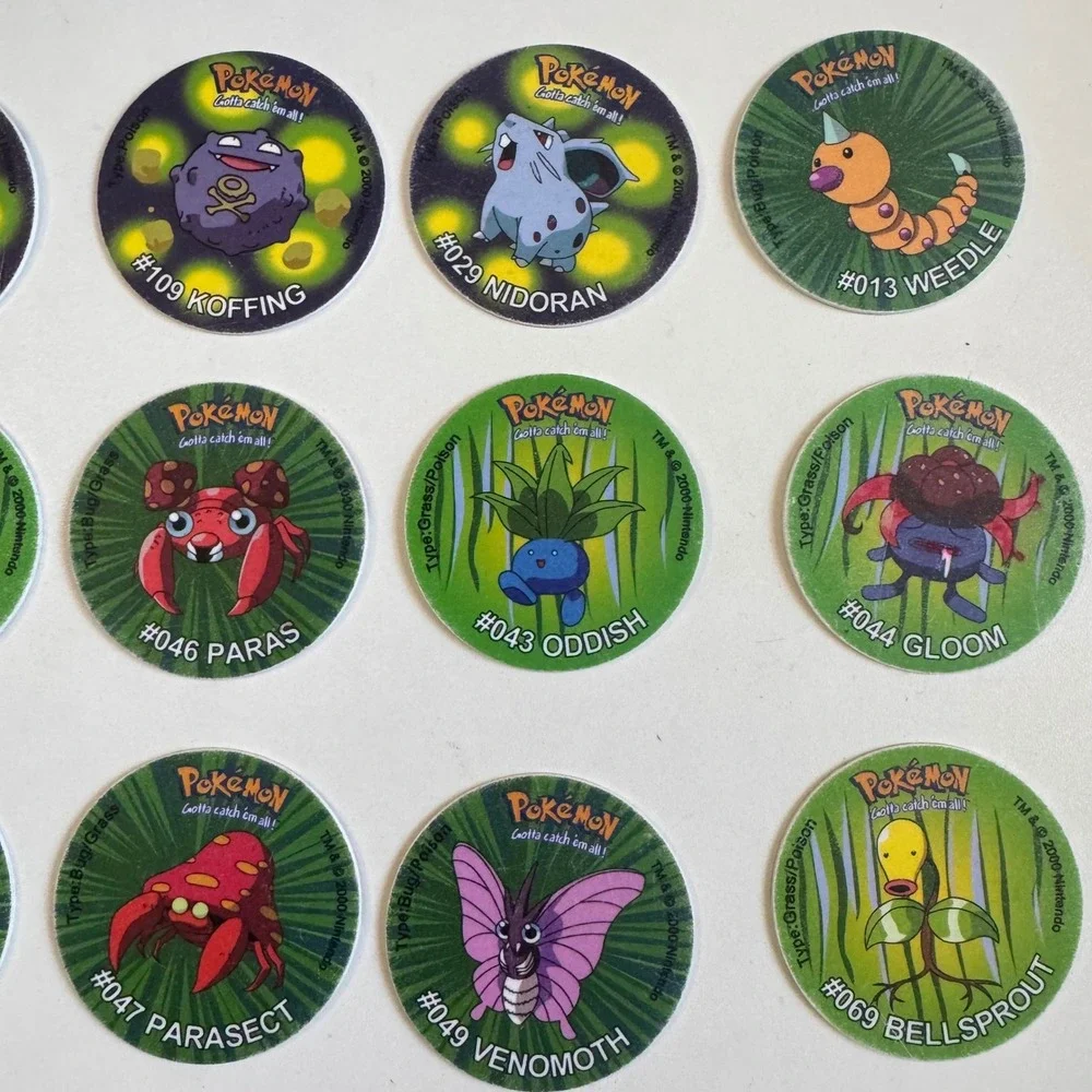 29pc Vintage 2000 Pokemon Tazo Lays Cheetos Collection Pogs Bulbasaur Nidoking