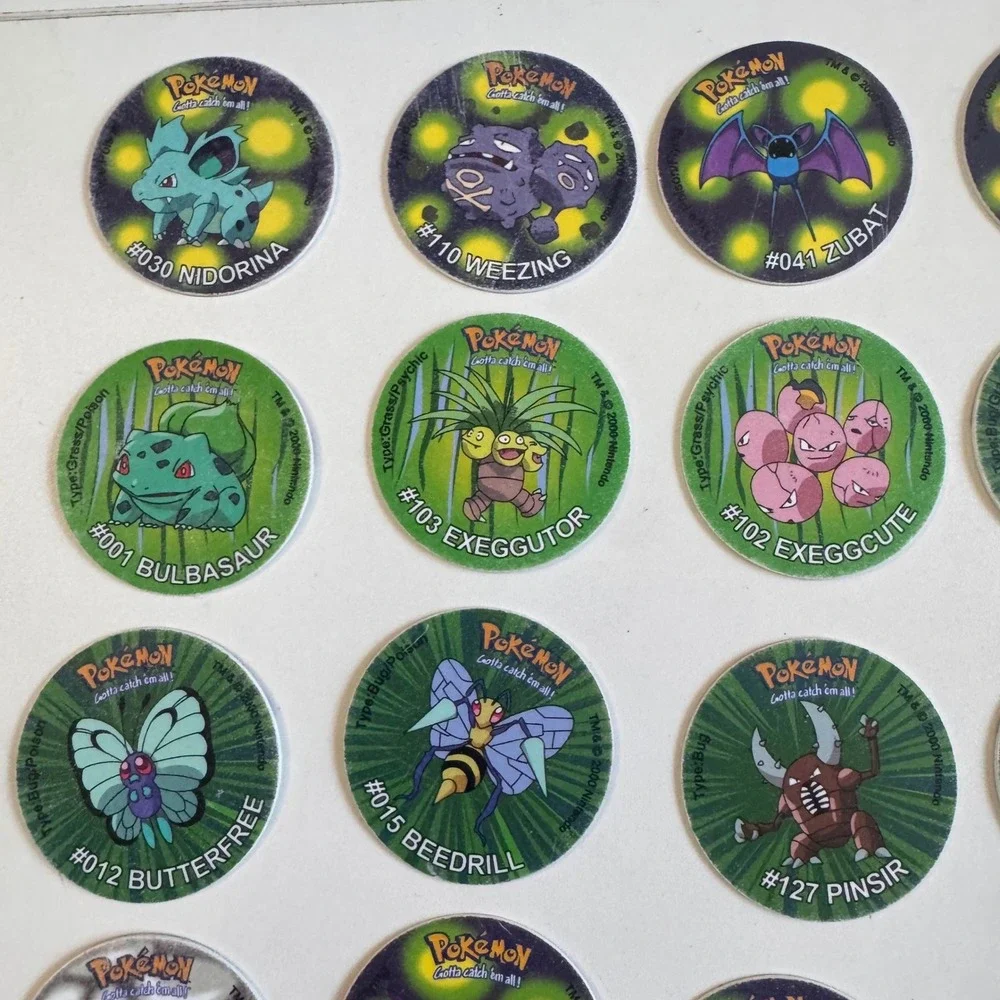 29pc Vintage 2000 Pokemon Tazo Lays Cheetos Collection Pogs Bulbasaur Nidoking
