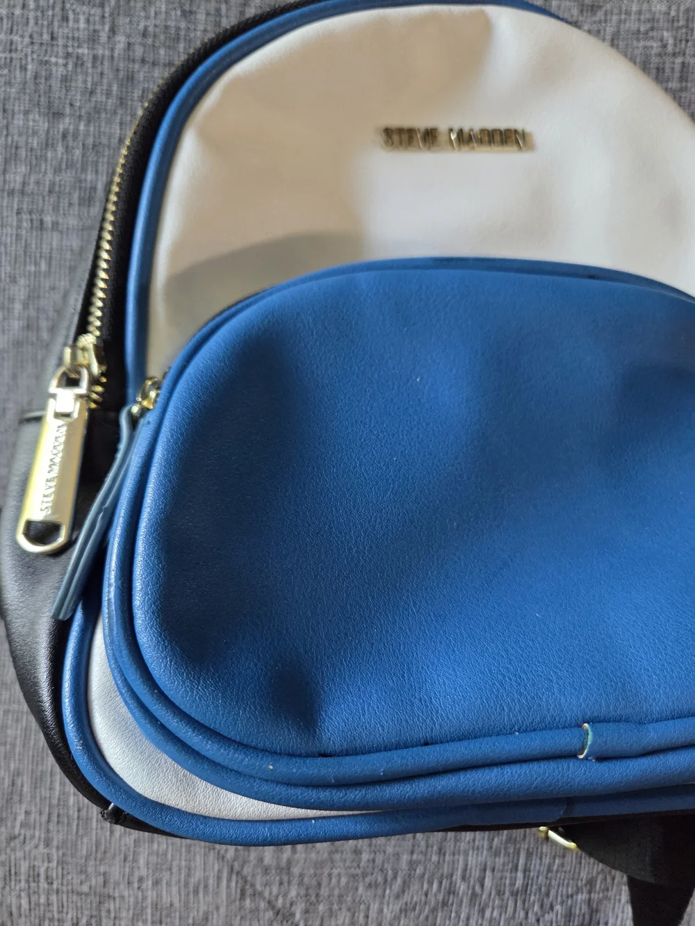 Steve Madden Blue & White Mini Backpack Crossbody