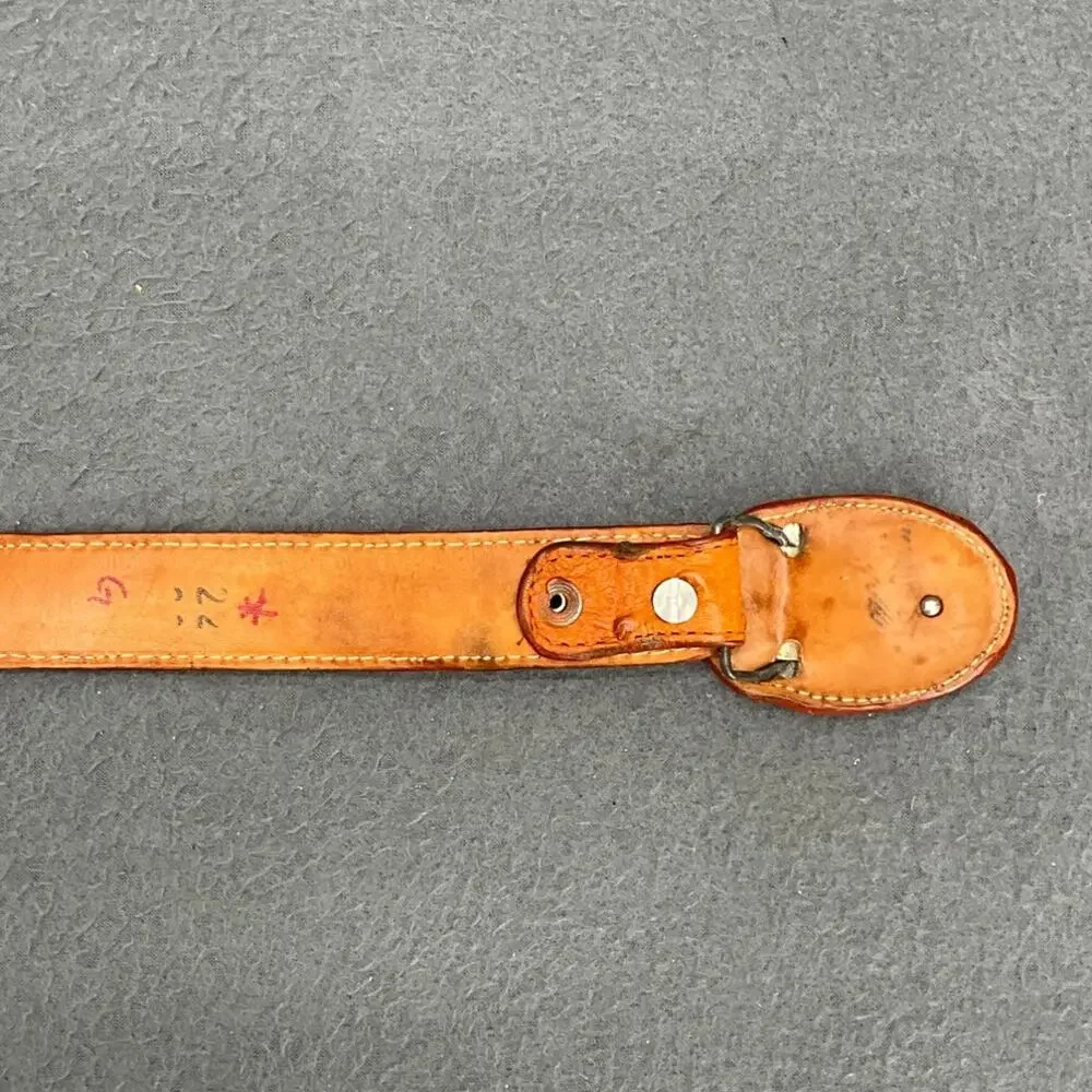 Ostrich Leather Cognac Brown Belt Child Size 20” - 23”