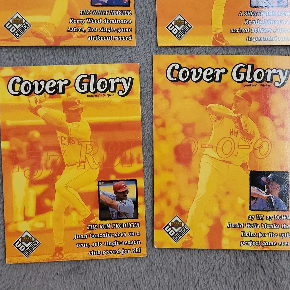 Vintage 1999 Upper Deck UD Choice Cover Glory Baseball Trading Cards