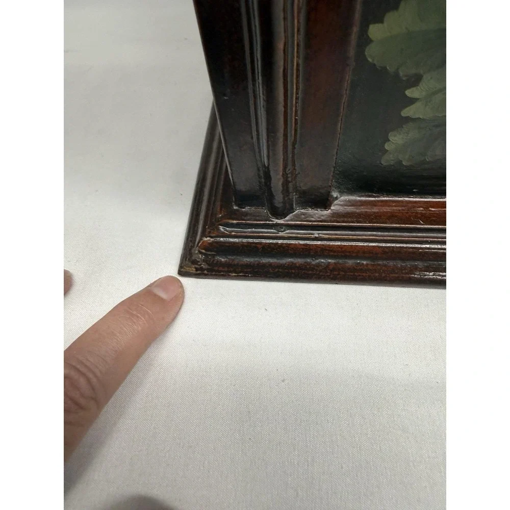 Vintage Hand Painted Mantel Wood Clock Cottagecore Floral Design
