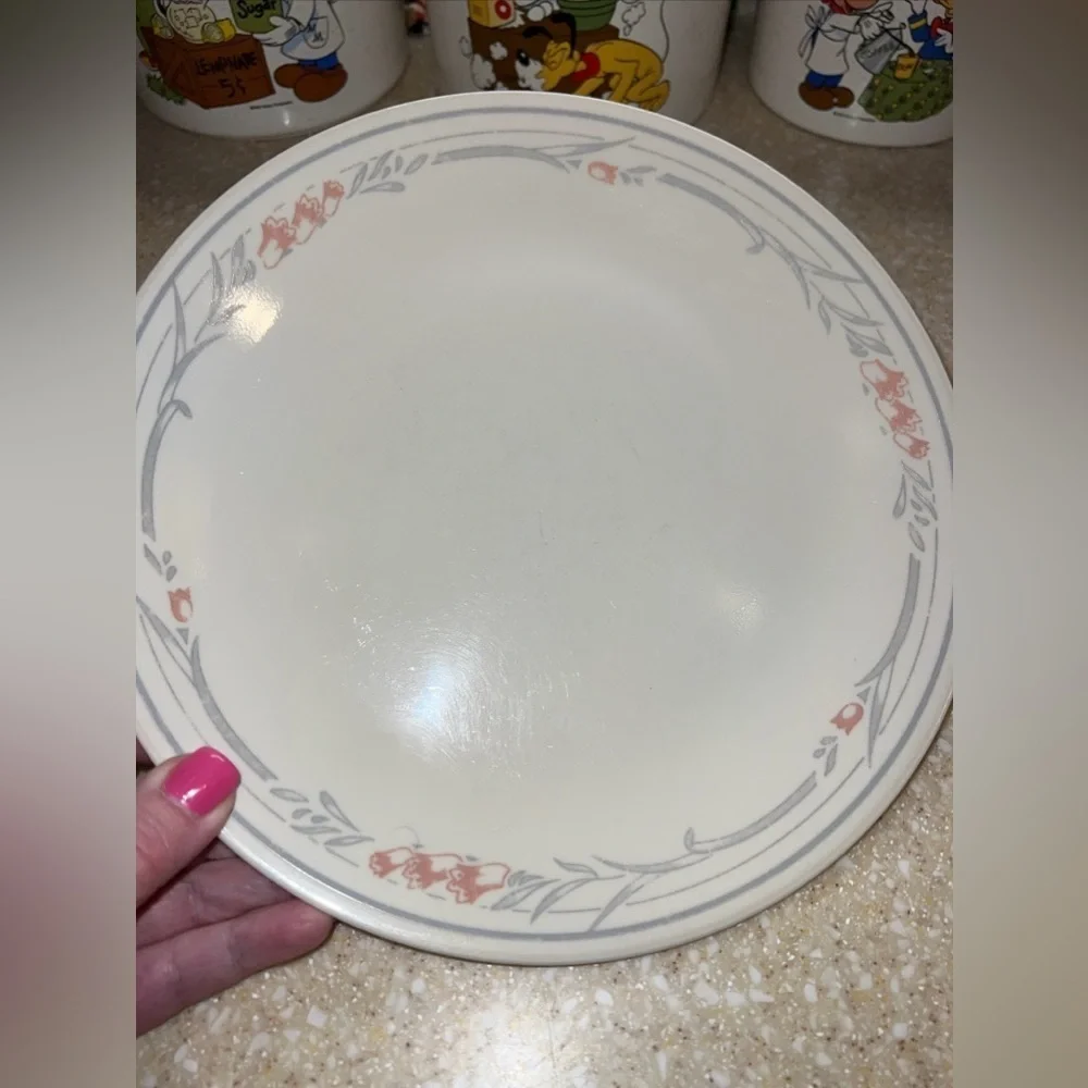 2 Vintage Corelle Dinner plates Rose Pattern