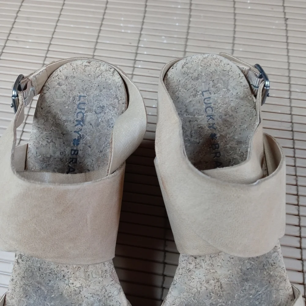 Lucky Brand women's cork platform wedge 4
