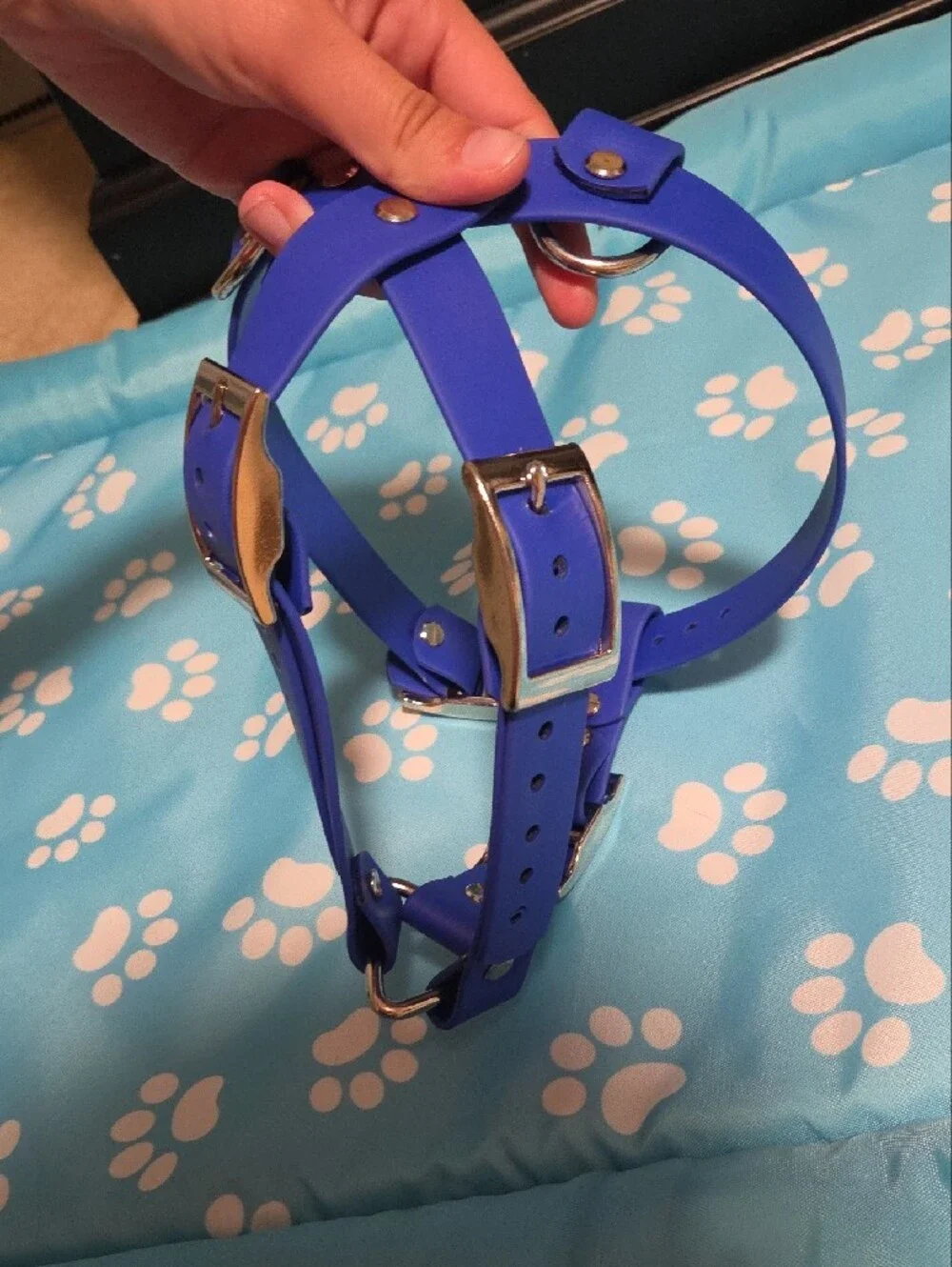Blue Biothane Working Dog Harness
