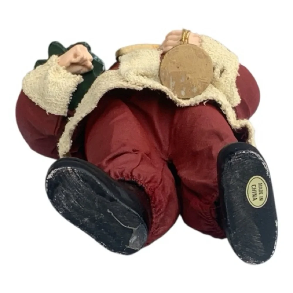 VTG Festive Windsor Collection Fabric Mache Santa Claus‎ Figurine Hand Painted