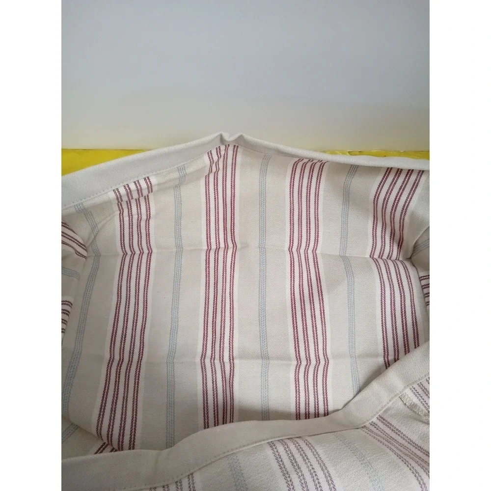 Longaberger Back Porch Basket Liner Awning Stripe‎ Red Blue Cream 20110137