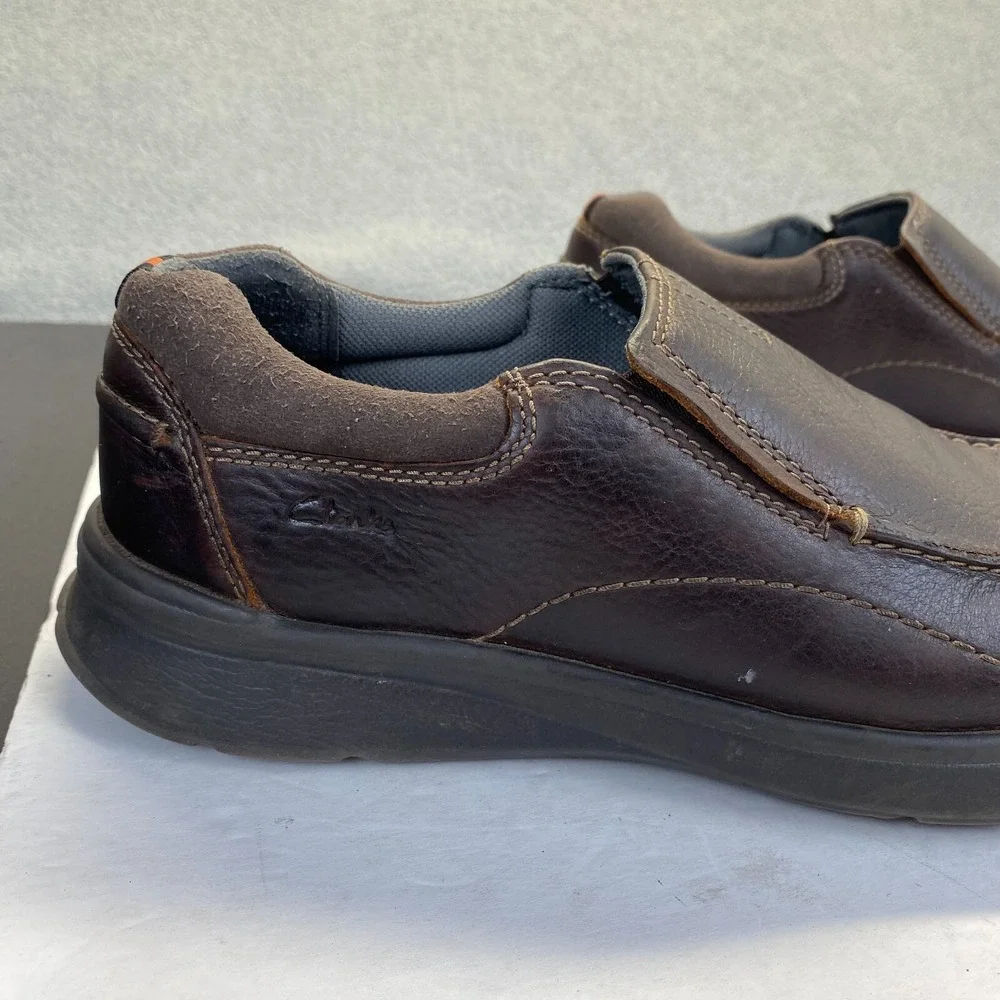 Clarks Cottrell Free Slip On‎ Sneakers Mens 10.5 M Brown Leather Casual Shoes