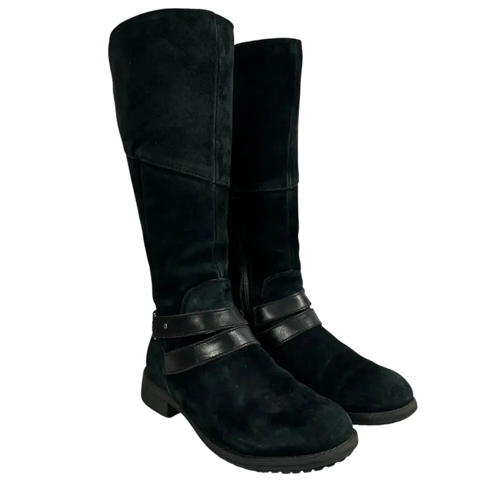 The‎ North Face Bridgeton Tall Riding Boot Black Suede Quilted Lining Wmn Sz 7