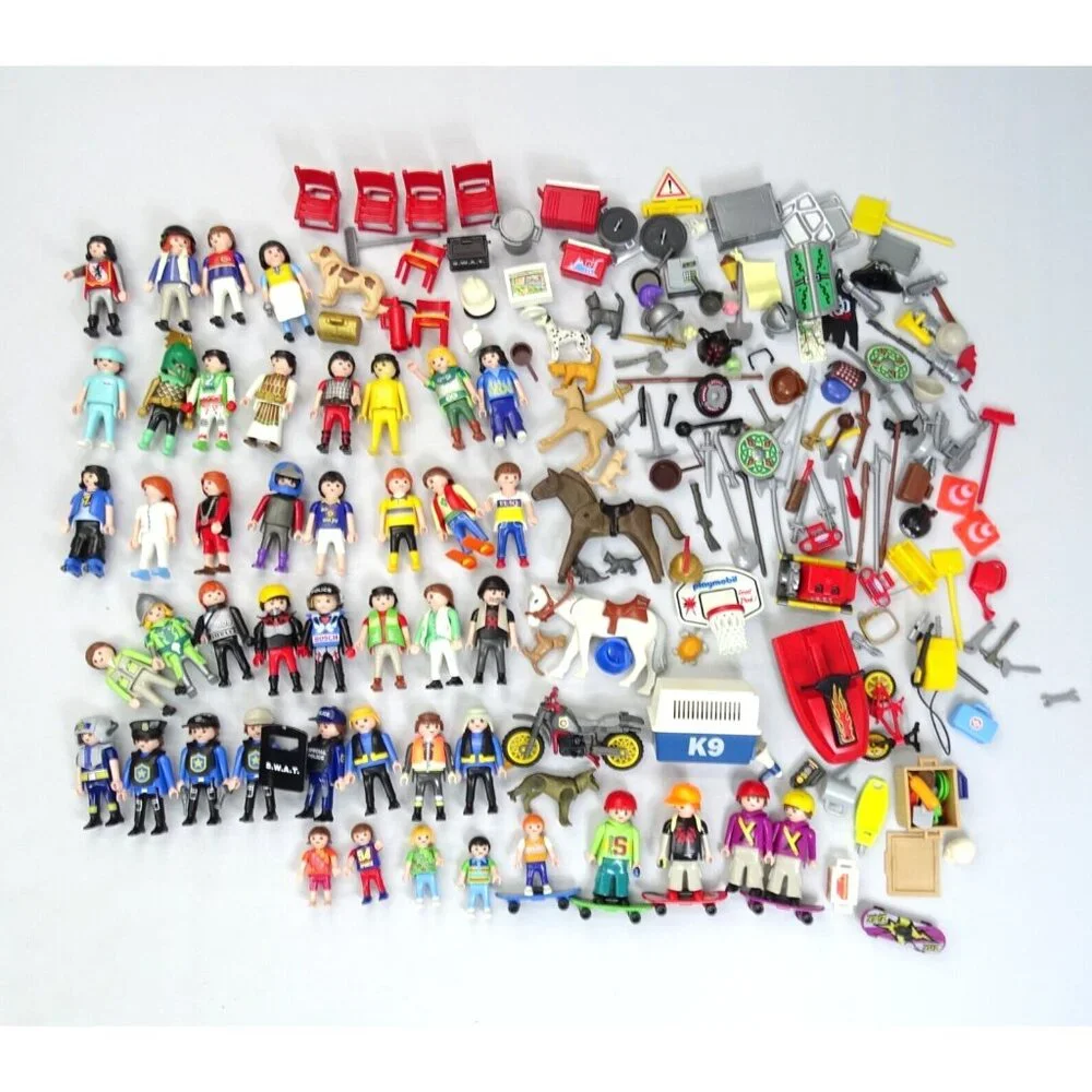 Vintage Playmobil Figures Knights Pirates Police‎ Skater Accessories Swords Lot