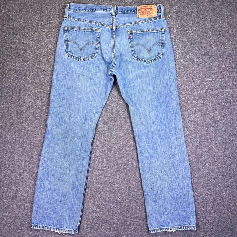 Levis 501‎ Original Jeans Mens 36x32 Blue Straight Leg Casual Casual Button Fly
