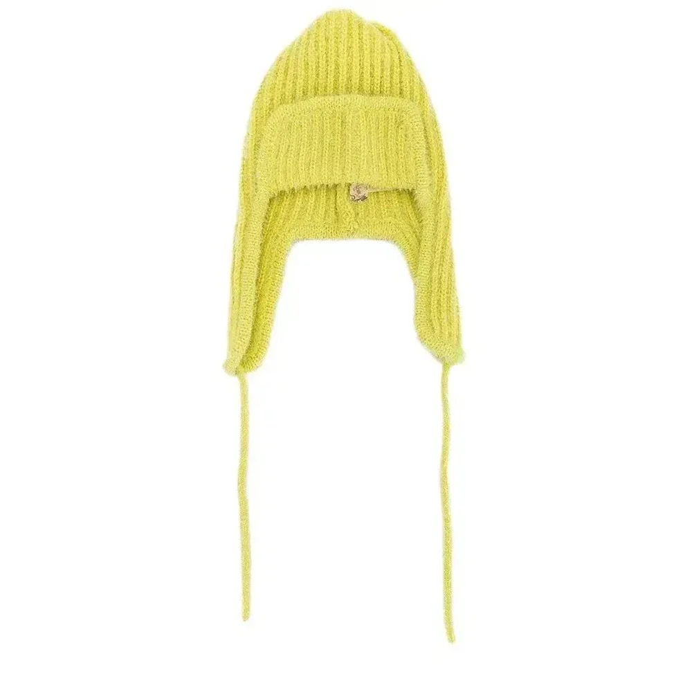 Free‎ People Timber Fuzzy Knit Lime Green Yellow OS