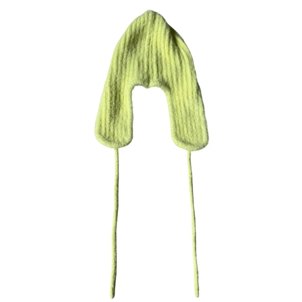 Free‎ People Timber Fuzzy Knit Lime Green Yellow OS