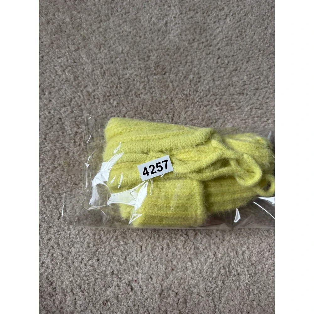 Free‎ People Timber Fuzzy Knit Lime Green Yellow OS