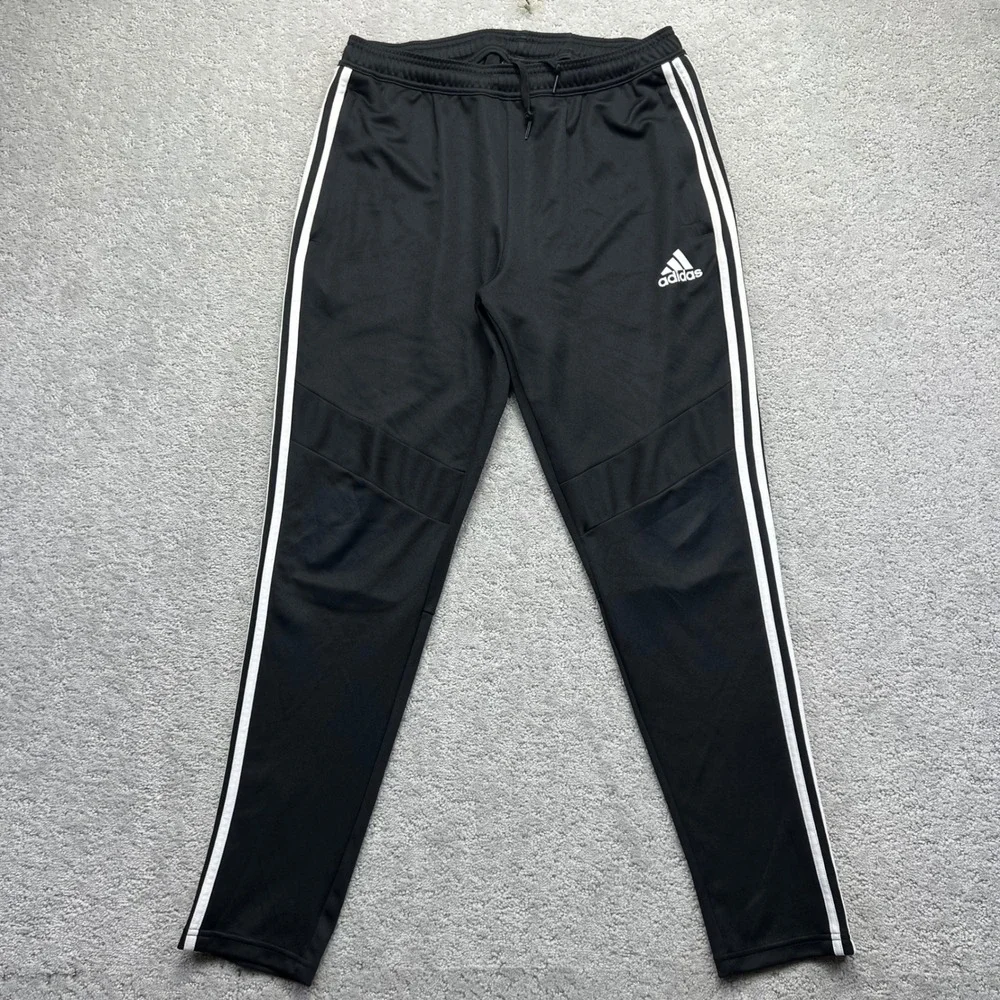 Adidas Tiro 19 Training Pants Mens L Black White Stripe Tapered Climacool Track