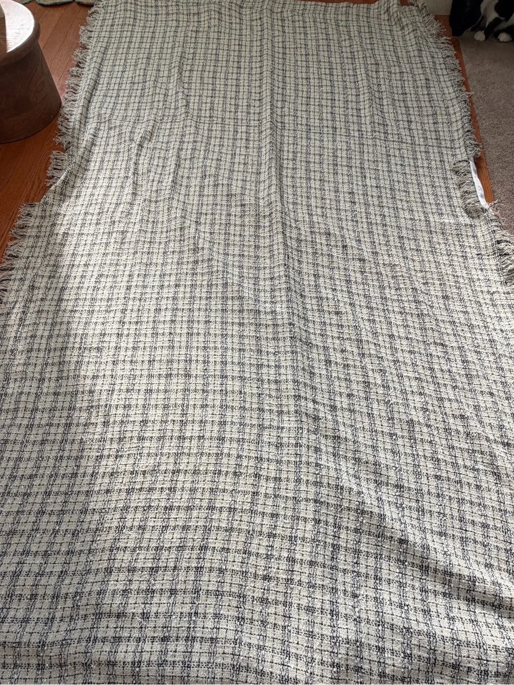 Anthropologie verity tweed cotton blackout curtain panel black white 50 x 96 in
