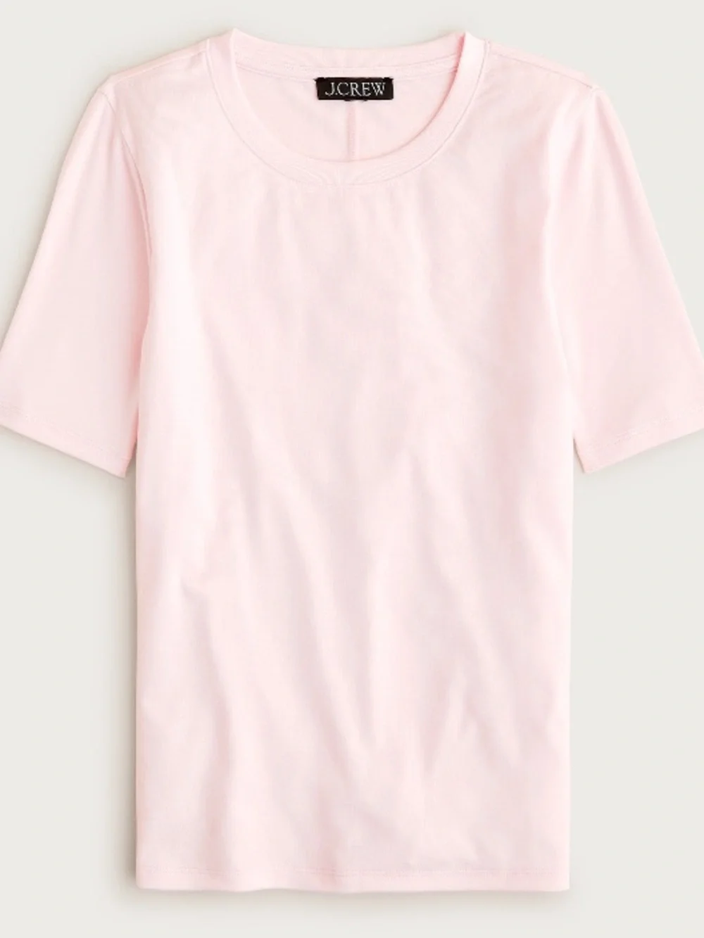 NWT J CREW Refined Rib Crewneck Short Sleeve T-Shirt in White Rose Solid Size M