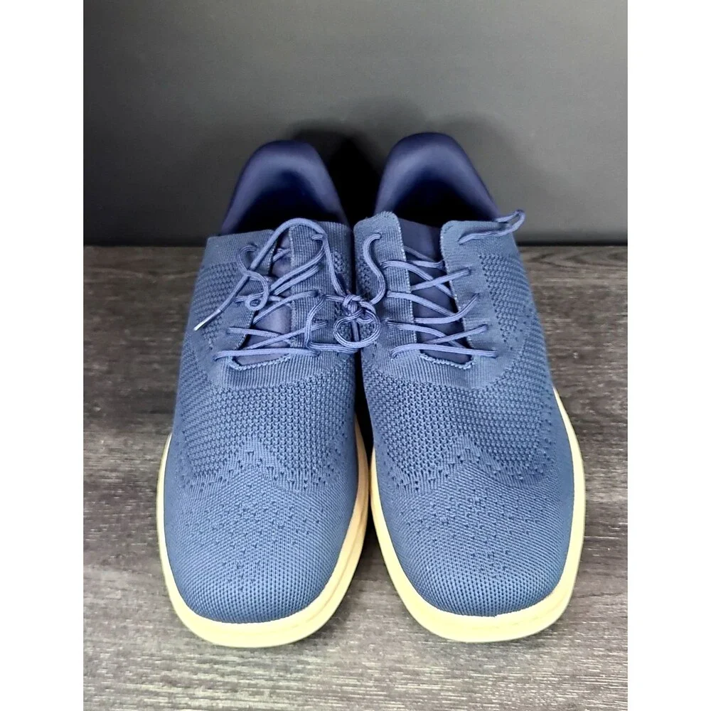 ORTHOFEET Orthopedic Rex Hands Free Wingtip Shoe 469 Men Size 11 2E Navy Blue