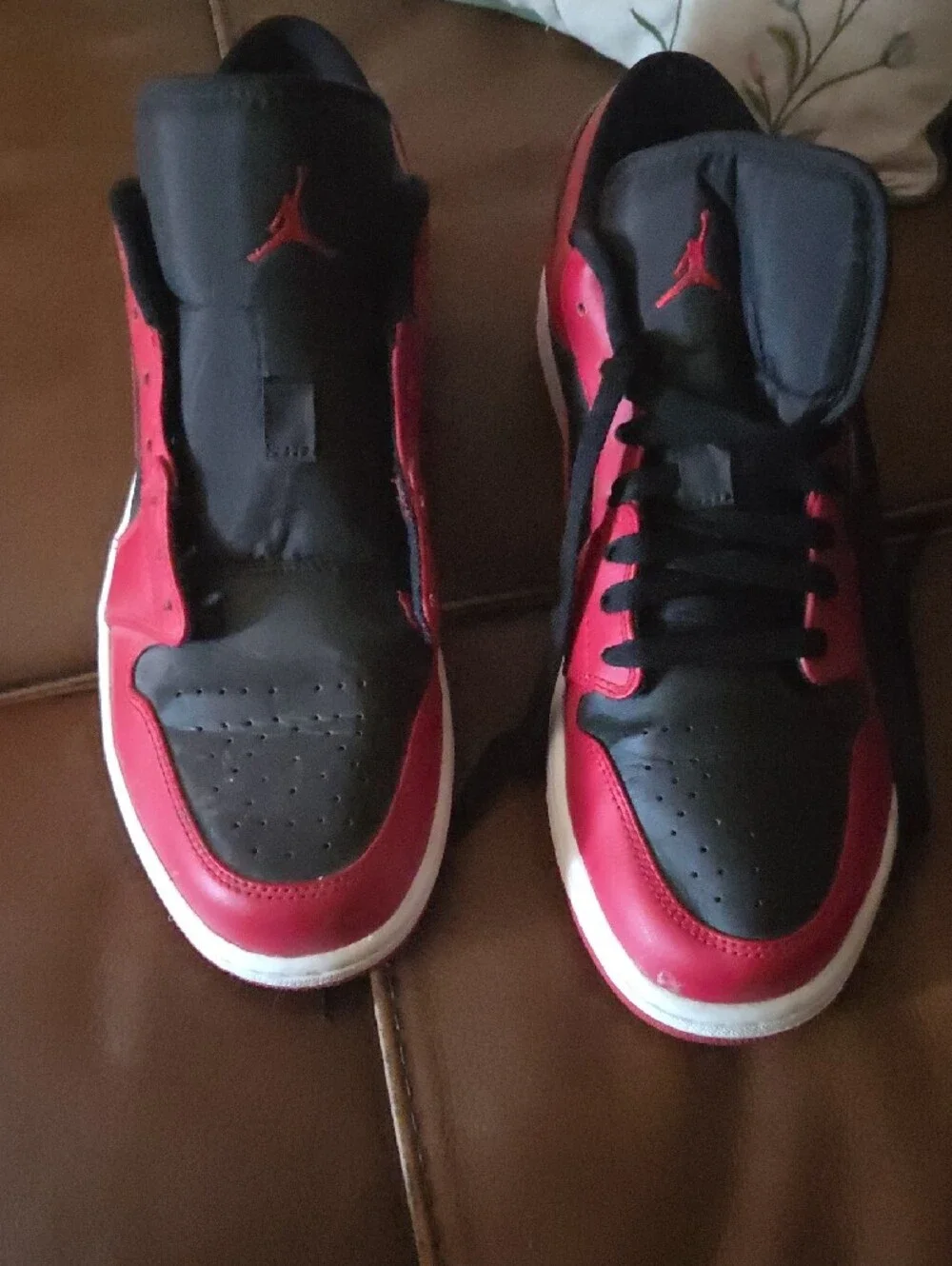Jordan Men's Red and Black Low-Top Sneakers