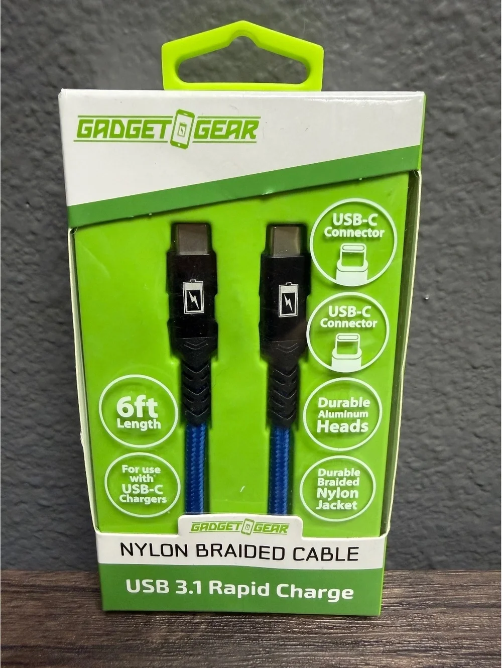 6ft USB-C to USB-C Cable Nylon Braided Fast Charging Cord New