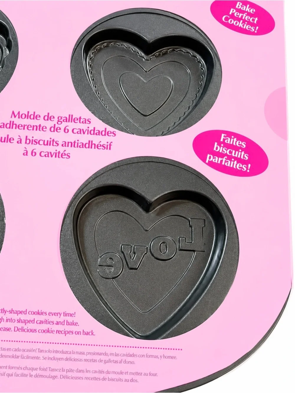 Wilton 6 Cavity Heart Cookie Pan Non-Stick Valentine’s Day Baking Mold