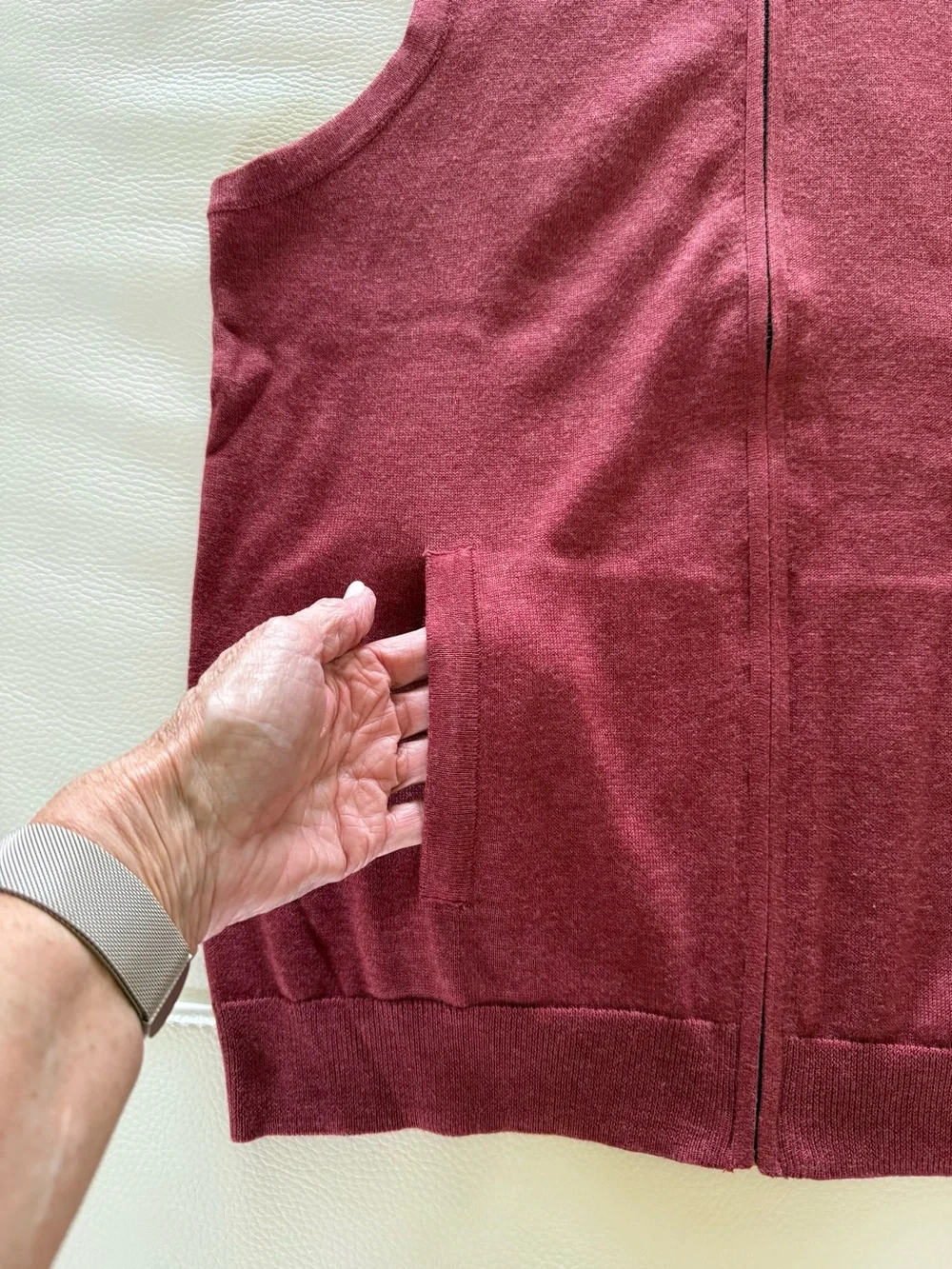 Brooks Brothers sleeveless zip