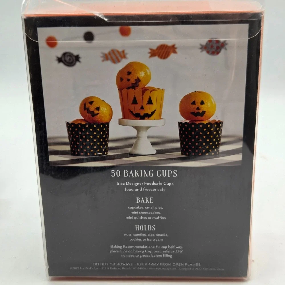 My Minds Eye Halloween Baking Cups Two Boxes 50 5 oz. Pieces One Box Opened
