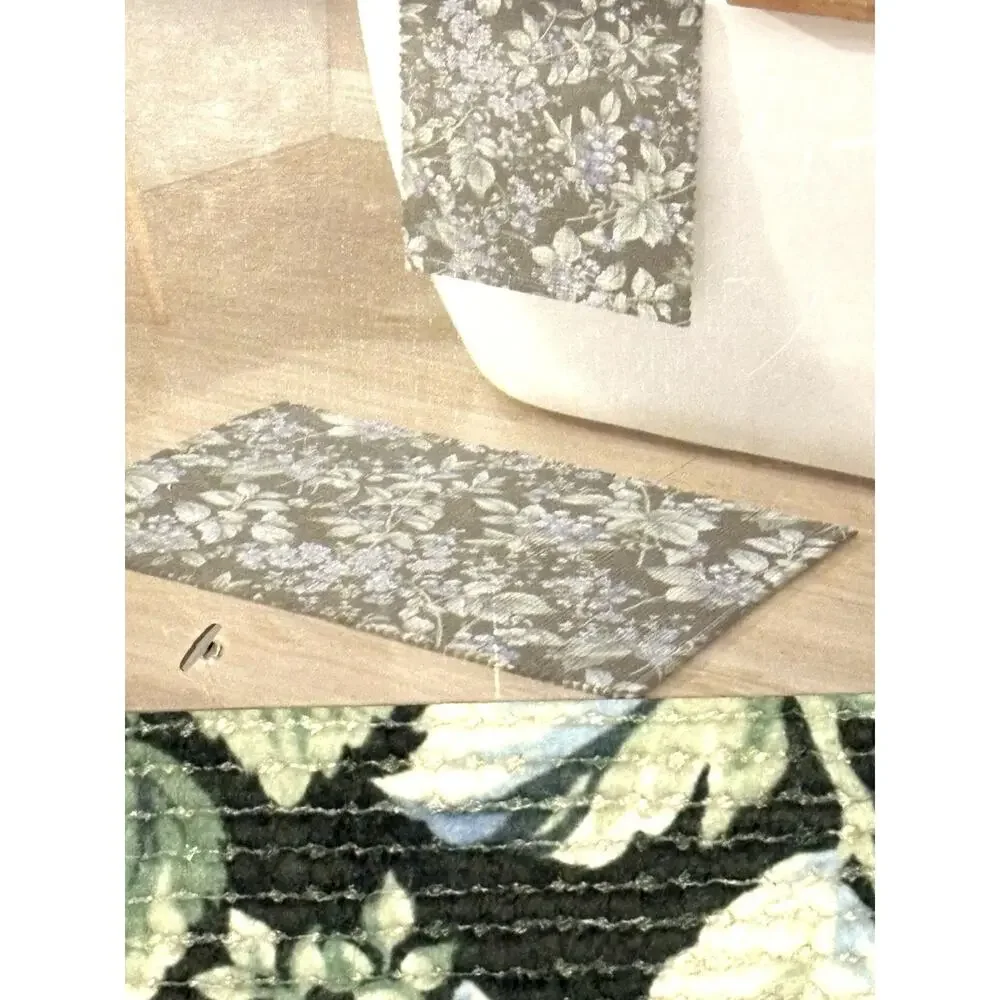 Laura Ashley Bramble Berry Bath Mat Rugs Set Green 2 Pcs 20