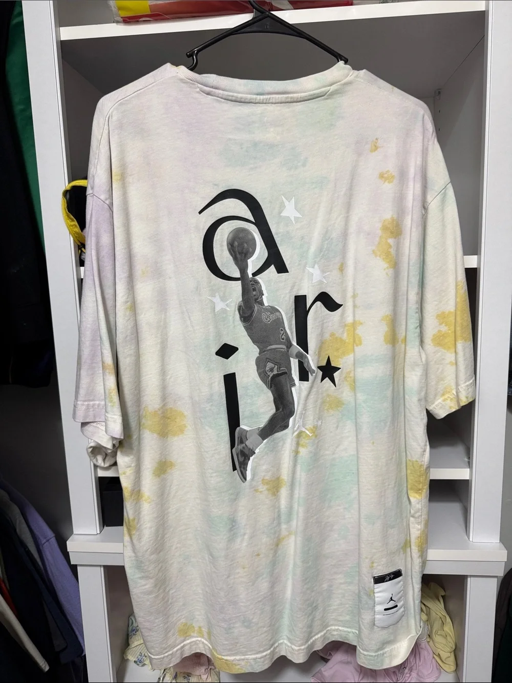 Jordan AJ Tie Dye T-Shirt Pastel White Yellow Green Jumpman Men’s L