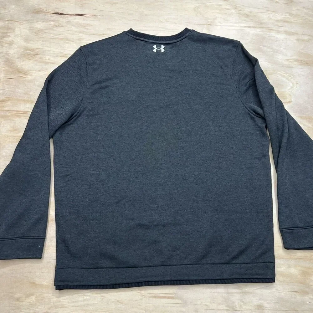 NEW Under Armour Crewneck Sweater Charcoal Gray Golf 2XL 1360503-001