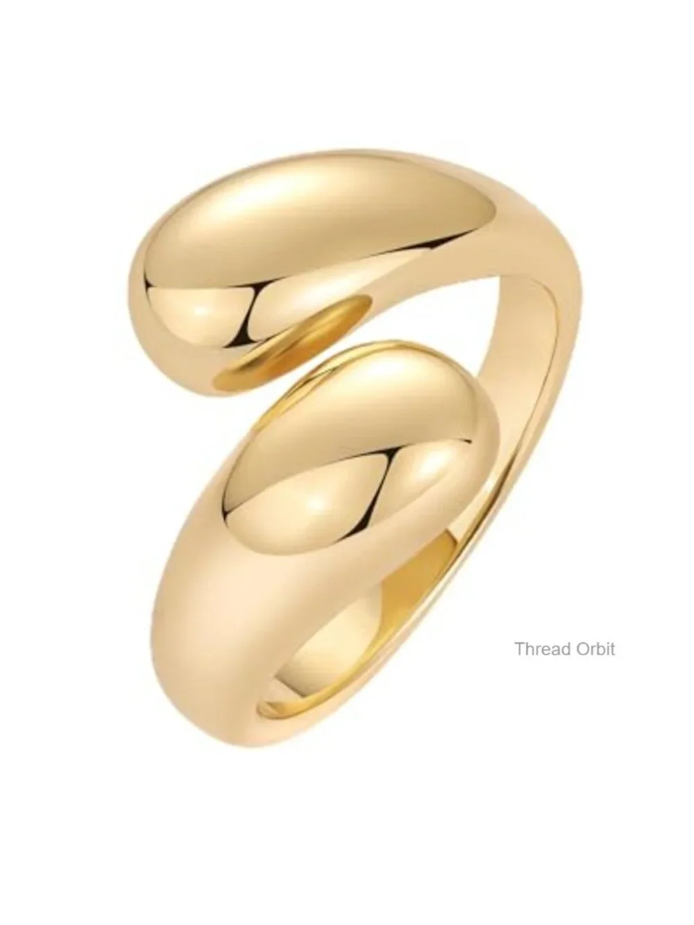 14K Gold Plated Chunky Open Twist Stackable Ring Band