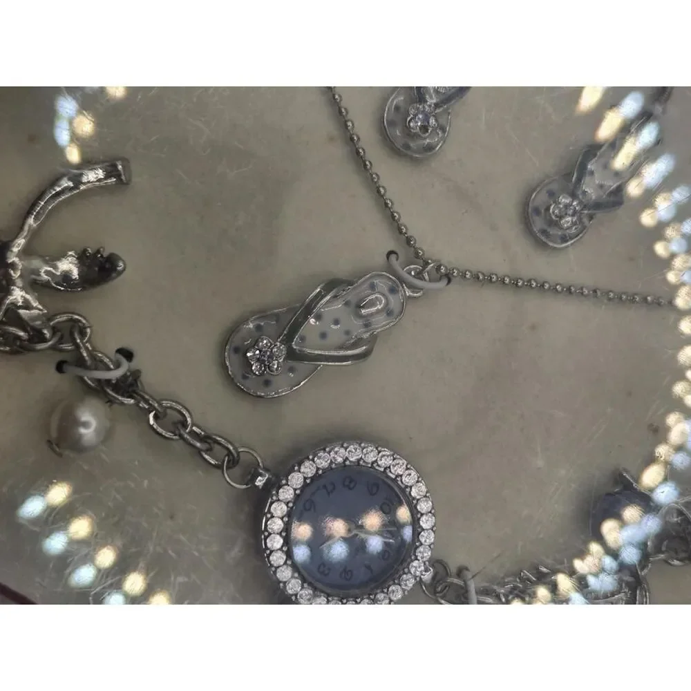 New Old Stock Beach Themed Watch and Jewelery Set - Watch, Necklace and Earrings
