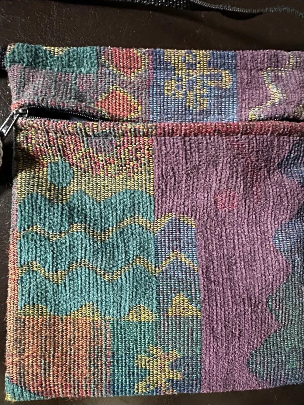 Boho Woven Crossbody Bag in Purple & Teal