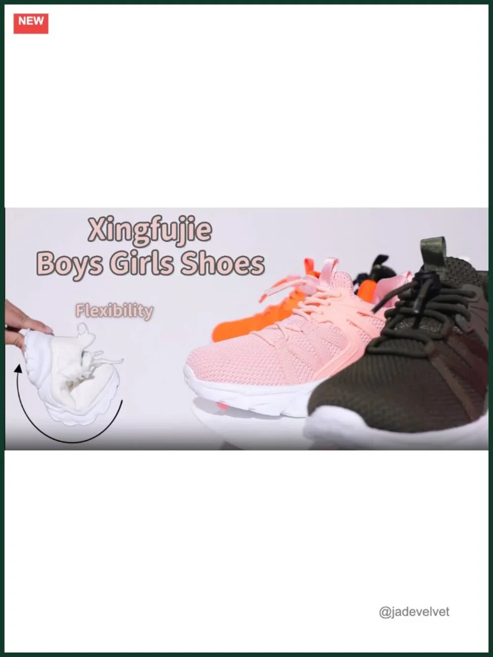 Kids Lightweight Breathable Hook & Loop Sneakers Athletic Running Shoes