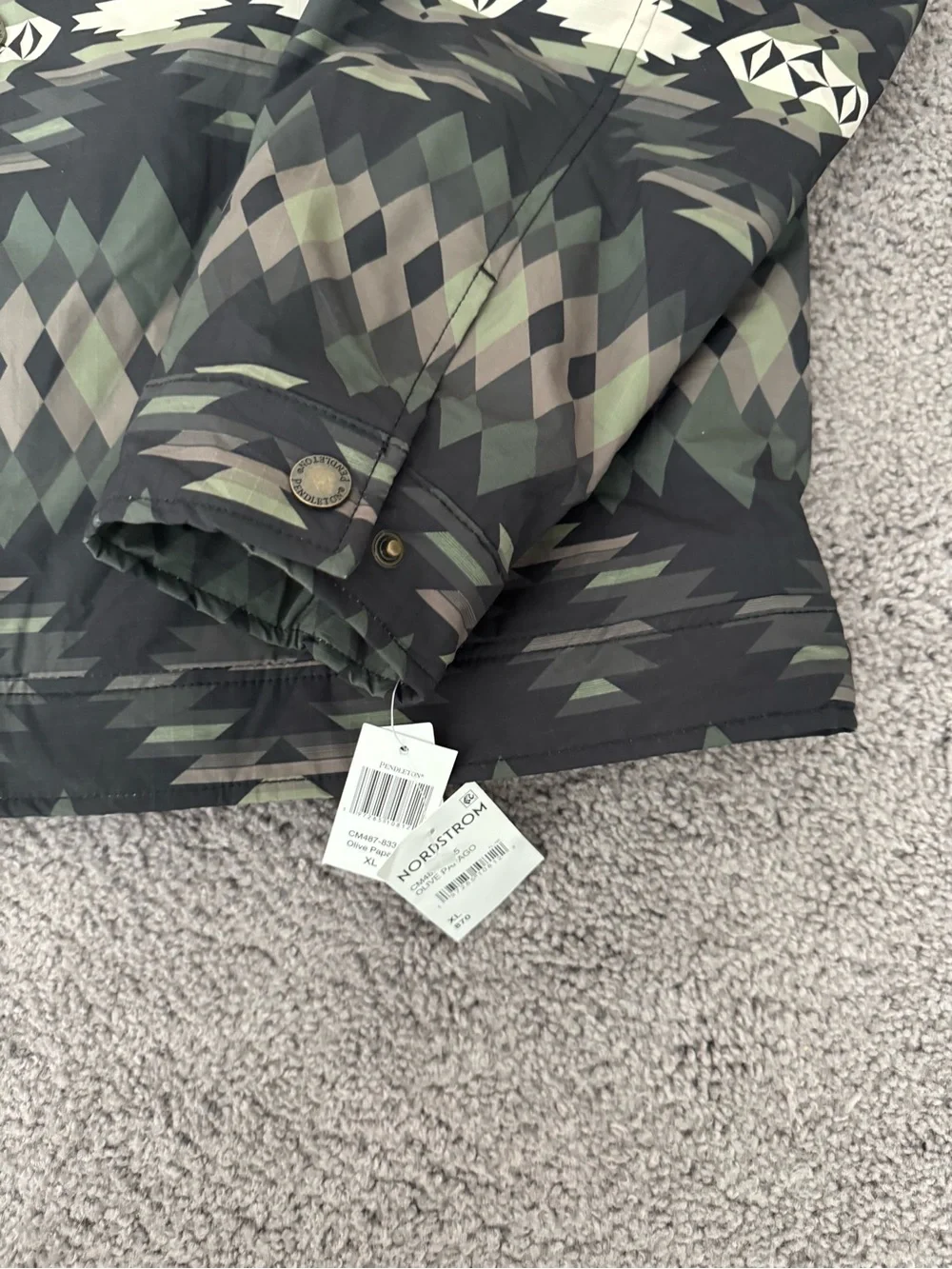 Pendleton button versatile tan
