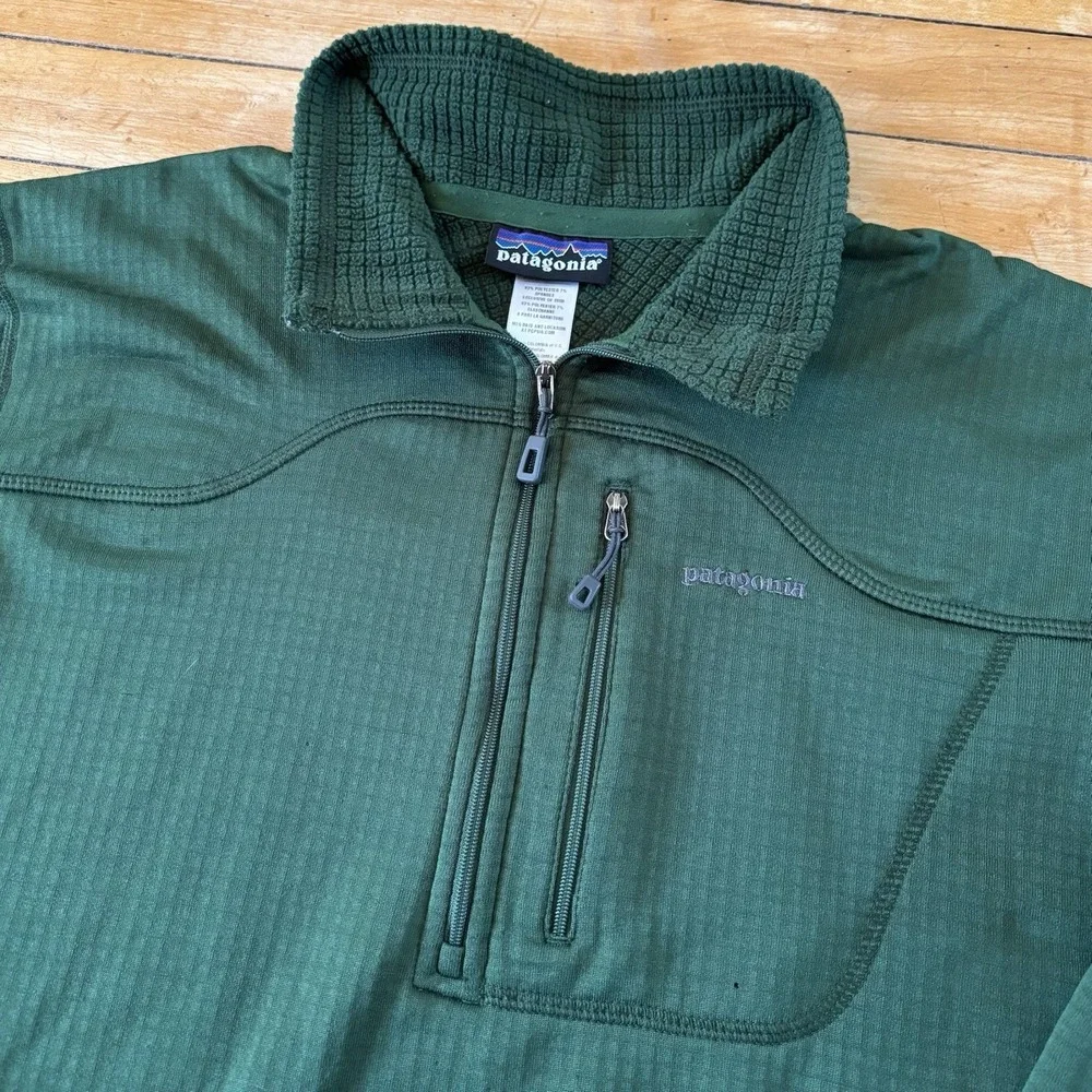 Patagonia R1 Regulator 1/2 Zip Pullover Waffle Fleece Polartec Mens L Gorpcore