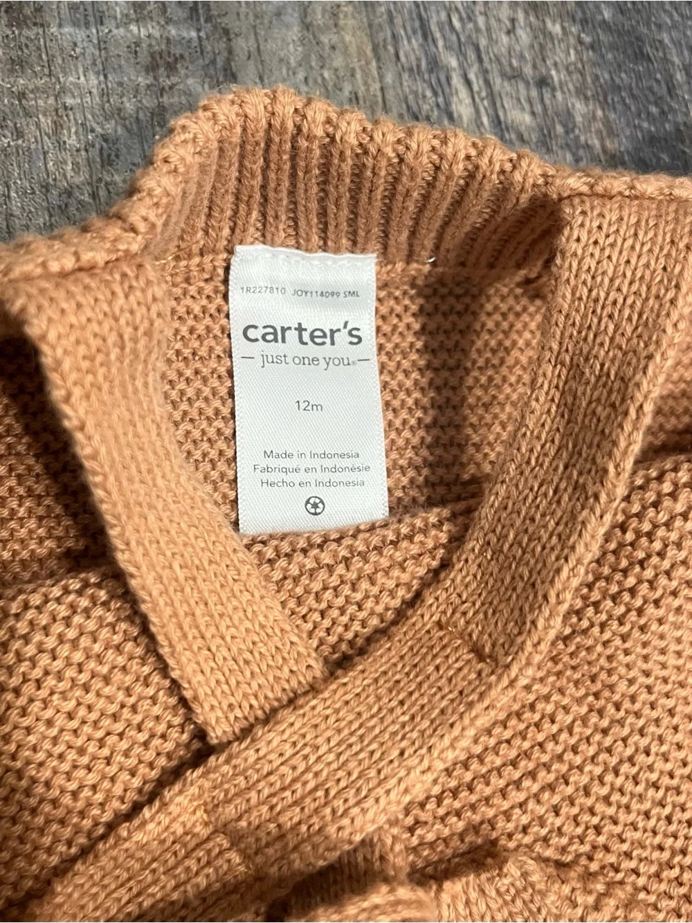 Carter's Baby Knit overalls in Light Brown/Tan