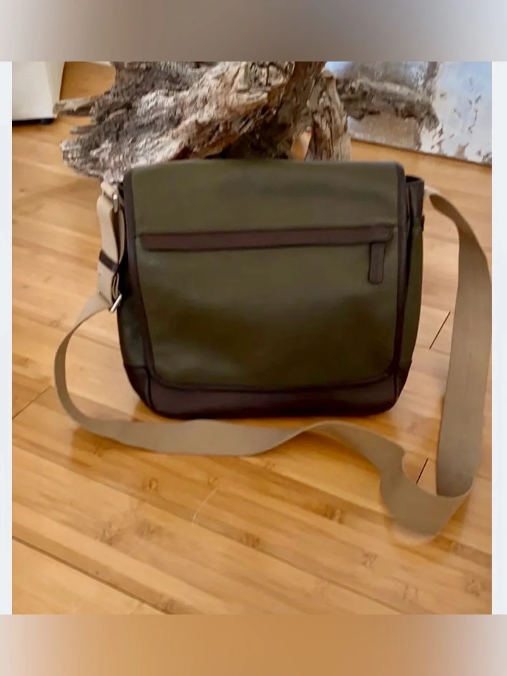 Coach Olive Green and Brown Messenger Bag