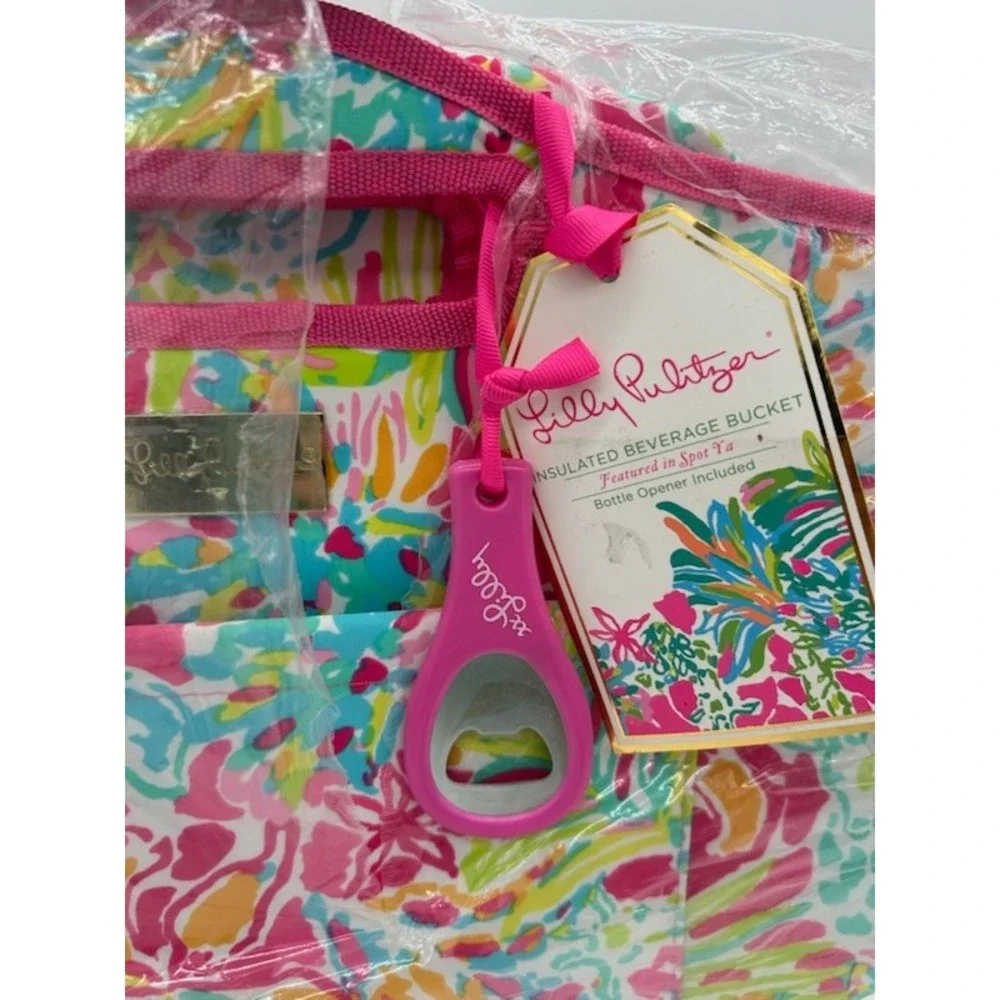 NEW Lilly Pulitzer Beverage Bucket Women's One Size Pink Spot Ya Floral Cooler